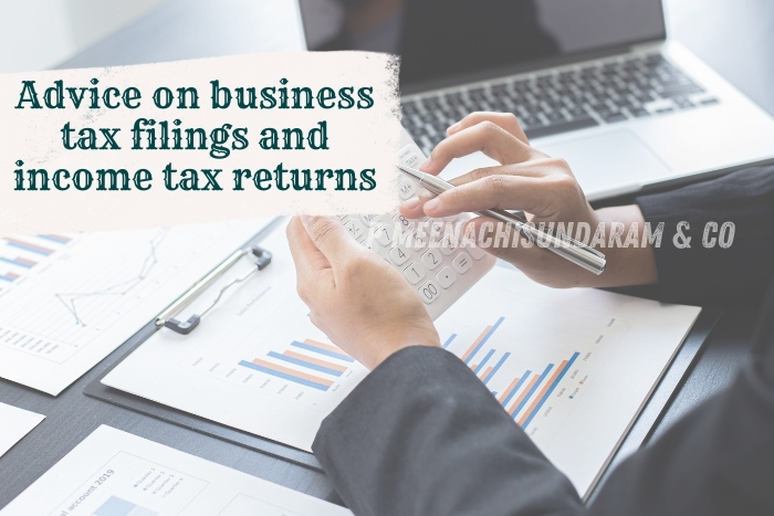 P.Meenachisundaram and Co. in Coimbatore provides expert advice on business tax filings and income tax returns. We ensure timely and accurate filing to keep your finances compliant. Partner with us for hassle-free tax management