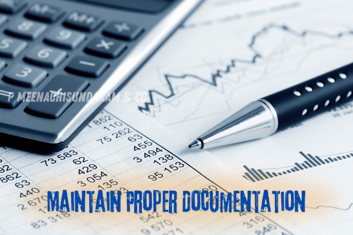 P.Meenachisundaram and Co. in Coimbatore emphasizes the importance of maintaining proper documentation for accurate financial audits and compliance