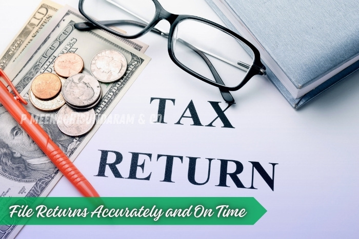 P.Meenachisundaram and Co. in Coimbatore ensures accurate and timely filing of tax returns for businesses and individuals