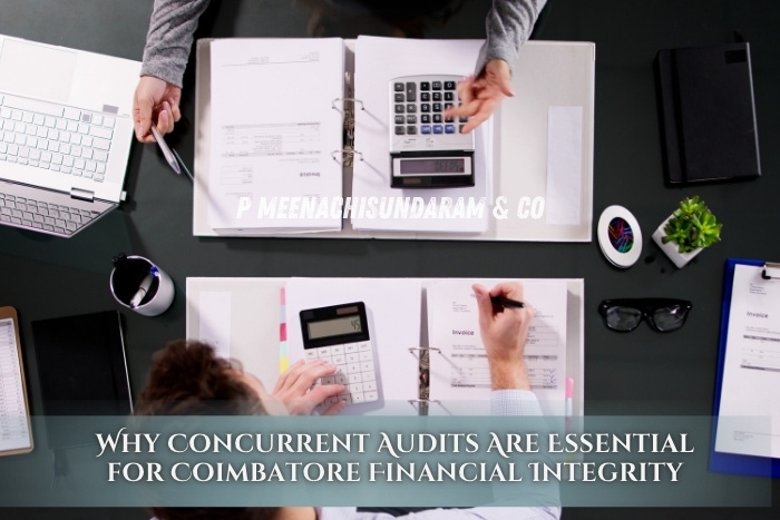 Professionals conducting concurrent audits to ensure real-time financial accuracy by P. Meenachisundaram & Co in Coimbatore
