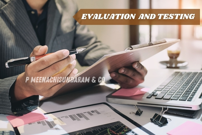 P Meenachisundaram & Co in Coimbatore conducts evaluation and testing with financial charts and reports